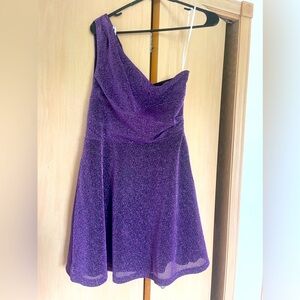 Lulu’s one shoulder purple dress. Size medium. New with tags!! Great for hoco